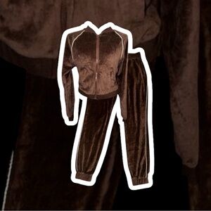 RSQ Brown Velour Jumpsuit